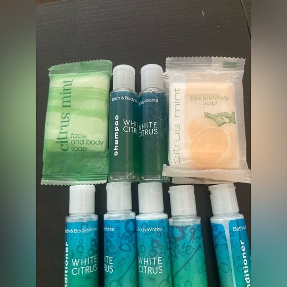 4/$25 Bath & Body Works White Citrus travel set. Includes shampoo, cond& soap - Picture 2 of 3